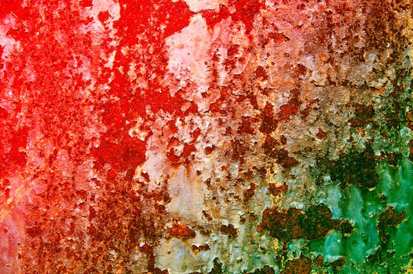 Obsolete surface old colorful metal sheet. — Stock Photo, Image