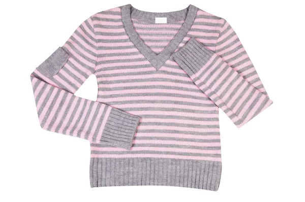 Roze-grijze trui op een wit. — Stockfoto