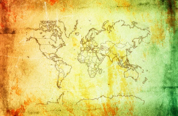 Grunge türü Dünya Haritası. — Stok fotoğraf