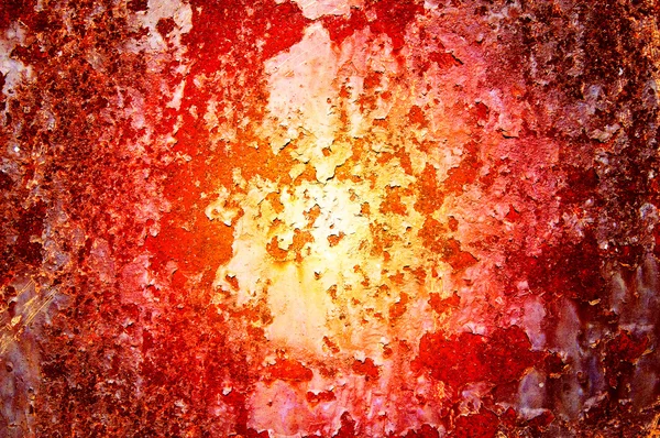 Grungy lamiera di acciaio con vernice danneggiata . — Foto Stock