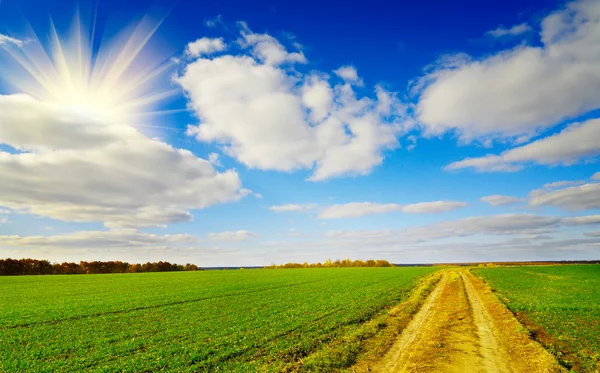 Rurale landschap in zonnige herfstdag. — Stockfoto