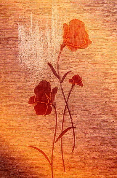 Poppies on the canvas. — Stock Photo, Image