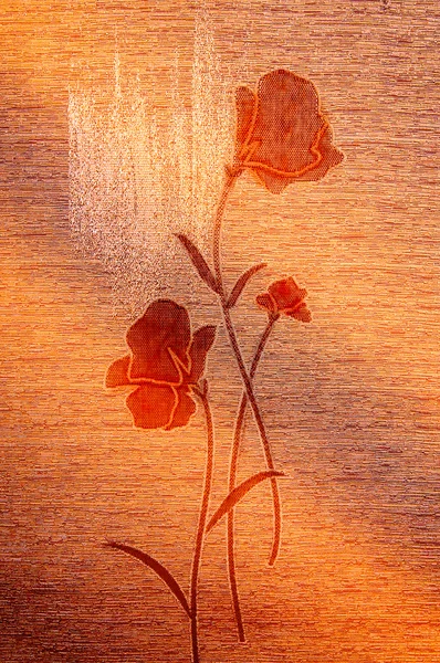 Classy poppies on the canvas. — Stock Photo, Image