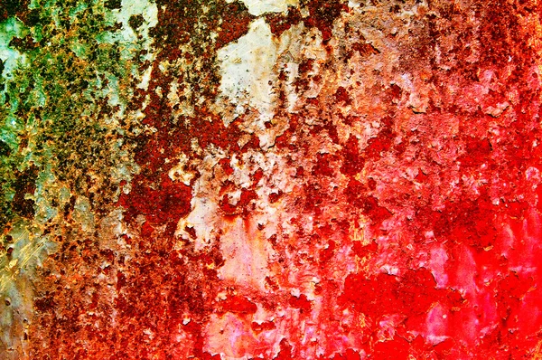 Hoja de metal oxidado cubierta con pintura vieja . — Foto de Stock