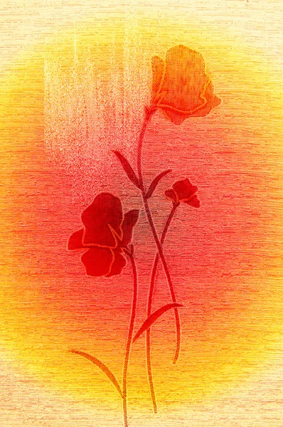 stock image Wonderful poppies on the canvas.