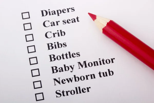 Lista de comprobación del recién nacido — Foto de Stock