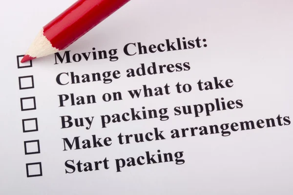 Moving Checklist — Stock Photo, Image