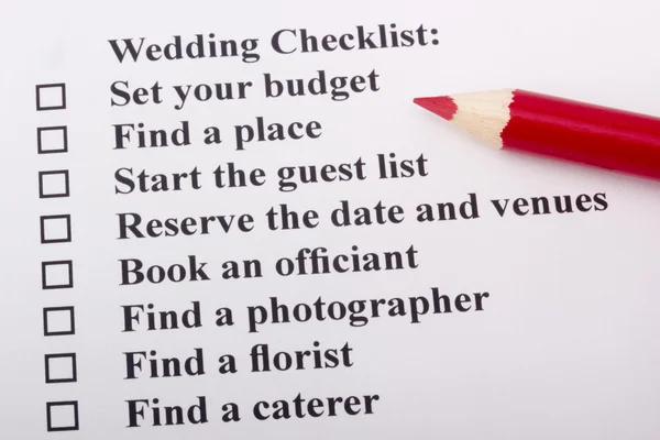 結婚式のチェックリスト — ストック写真