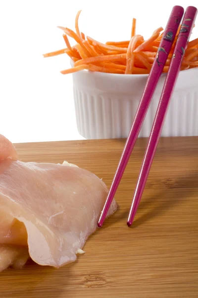 Pollo e carote — Foto Stock