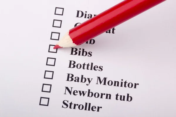 新生児のチェックリスト — ストック写真
