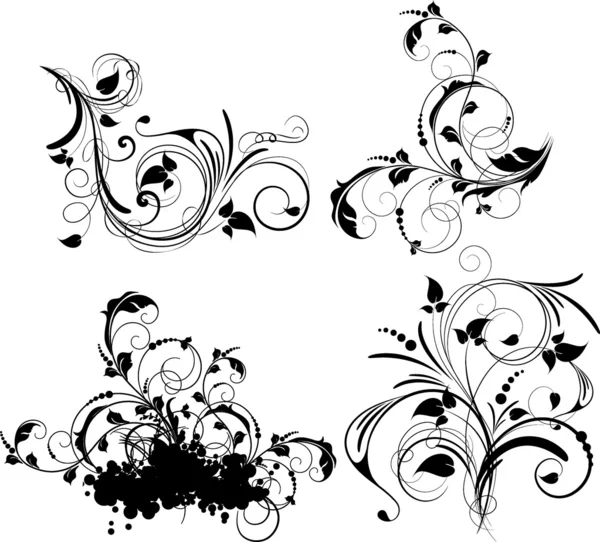 Çiçek abstract backgrounds set tasarımı için. — Stok Vektör
