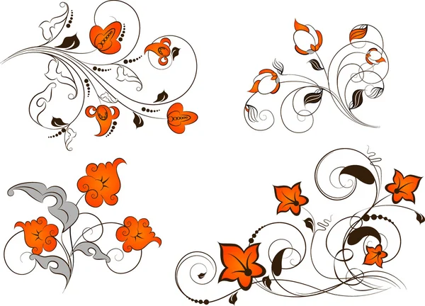 Conjunto de fondos abstractos florales para el diseño . — Vector de stock