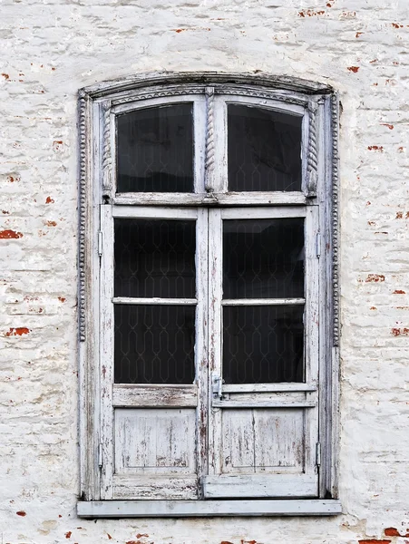 Stare drzwi szklane w kościele — Zdjęcie stockowe