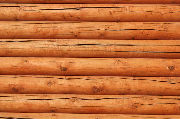 New log wall background — Stock Photo, Image