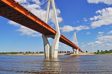 Big cable-braced bridge in Murom, Russia clipart