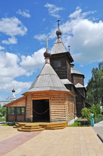 무, 러시아 세르게이 radonezhsky의 목조 교회 — 스톡 사진
