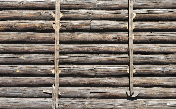 Vecchio muro di log — Foto Stock