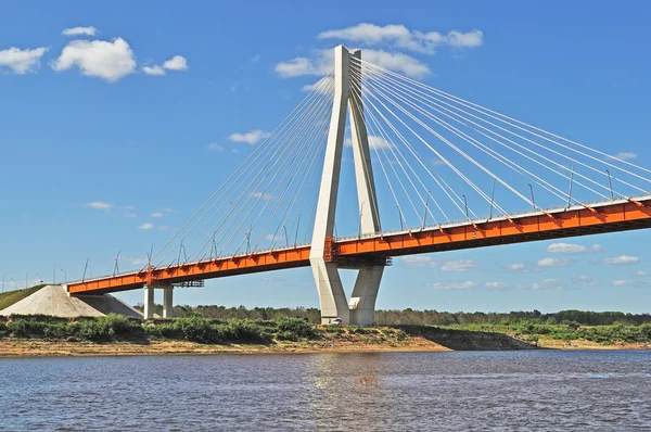 stock image New guyed bridge in Murom, Russia