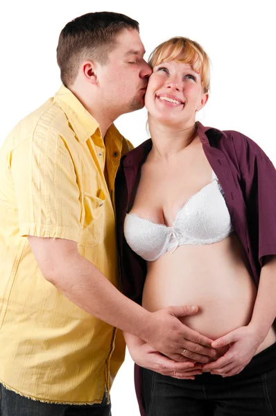 Молода пара чекає свого малюка — стокове фото