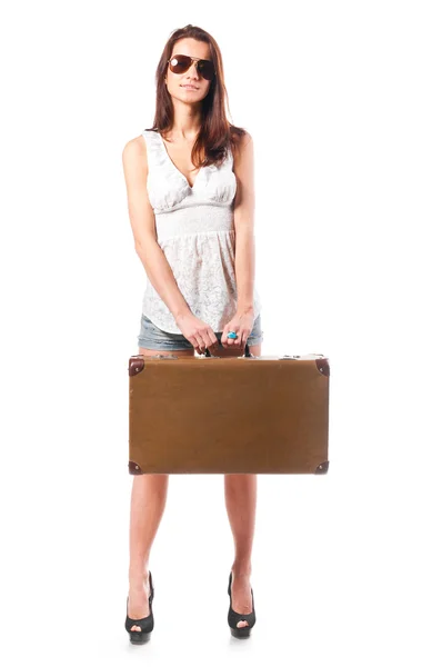 Woman with case — Stock Photo, Image