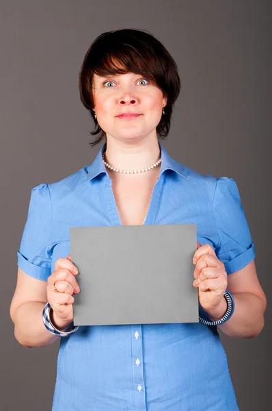 Žena s deskou — Stock fotografie