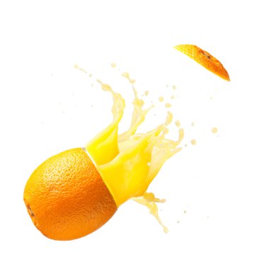 Juicy orange is exploding clipart