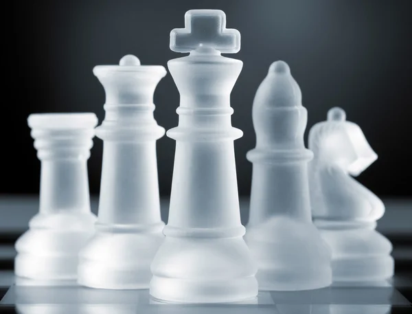 Skla šachové figurky — Stock fotografie