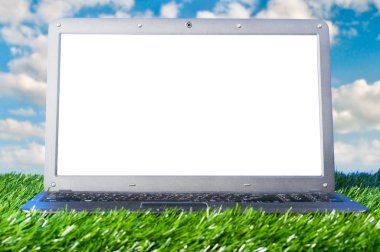 Laptop outdoors clipart