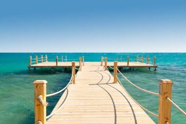 Tropical wooden pier clipart