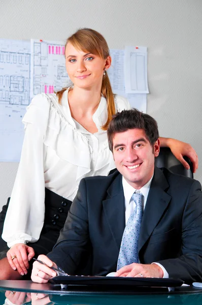 Par på kontor — Stockfoto