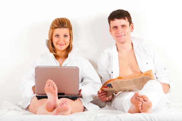 Man and his pregnant wife — Stock Photo, Image