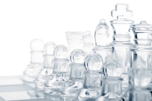 Szkło szachy — Zdjęcie stockowe