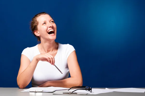 Smějící se ženu — Stock fotografie