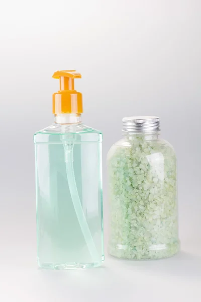 Gel a mořské soli pro koupel — Stock fotografie