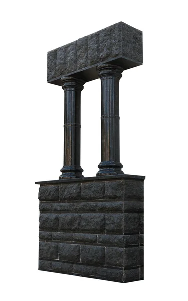 Колонны из черного полированного камня — стоковое фото