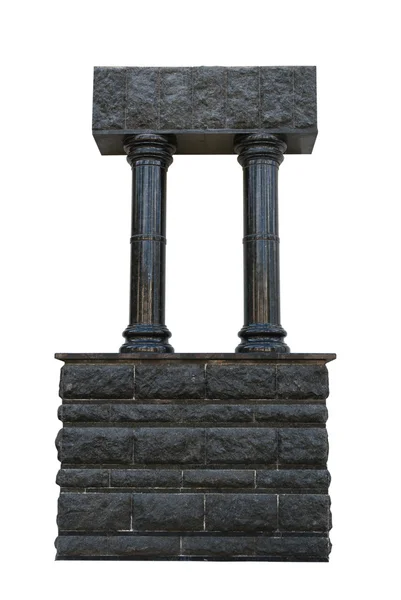 Colunas de pedra polida preta — Fotografia de Stock