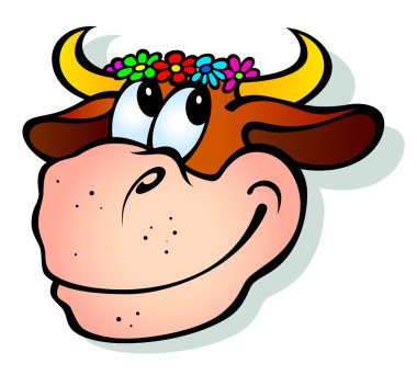 Smiling cow clipart