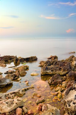 Deniz ve gün batımı, rock.