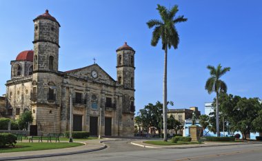 A view of Cathedral in Cardenas, cuban landmark clipart