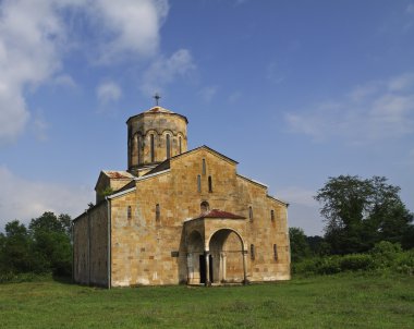 View of medieval church in Mokva village, Abkhazia clipart