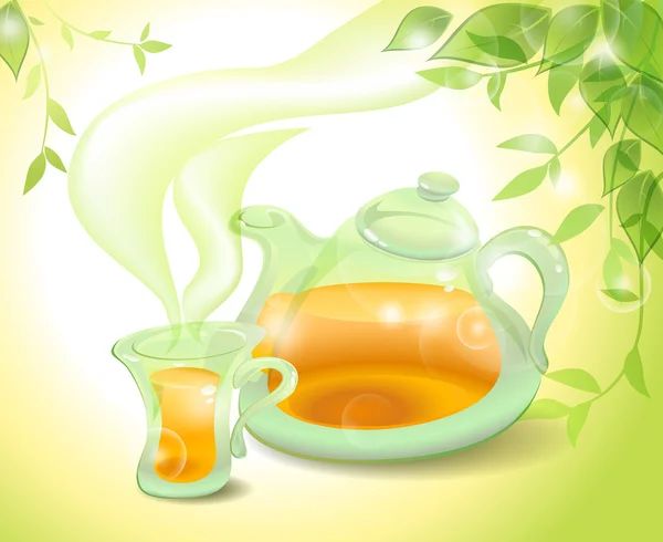 Чай утром — стоковый вектор
