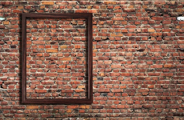 stock image Photo frame on brick wall