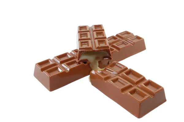 Twee chocoladerepen — Stockfoto