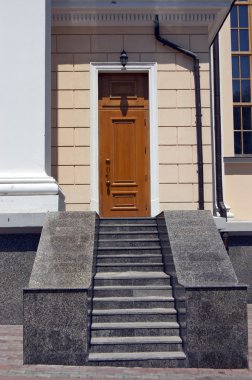 The granite staircase from the entrance door clipart