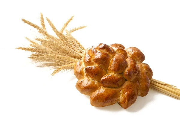 Telinga gandum dengan roti harum — Stok Foto