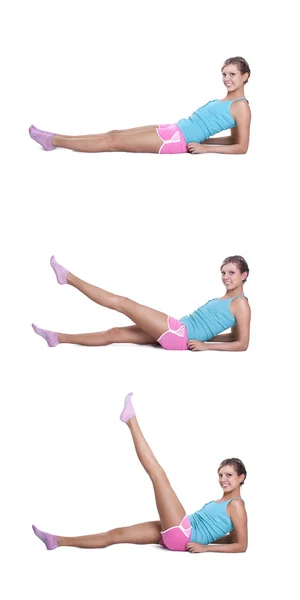 Mujer joven haciendo ejercicios — Foto de Stock