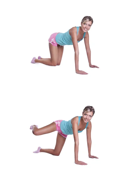 Young woman doing exercises for buttocks Royalty Free Stock Images