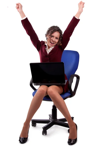 Mujer de negocios disfruta del éxito —  Fotos de Stock