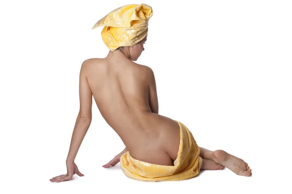 Μια γυναίκα με ένα γυμνό από τις spa θεραπείες — Φωτογραφία Αρχείου