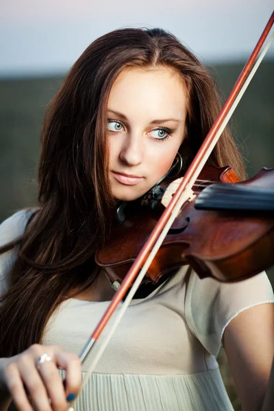 stock image Young girl with violin